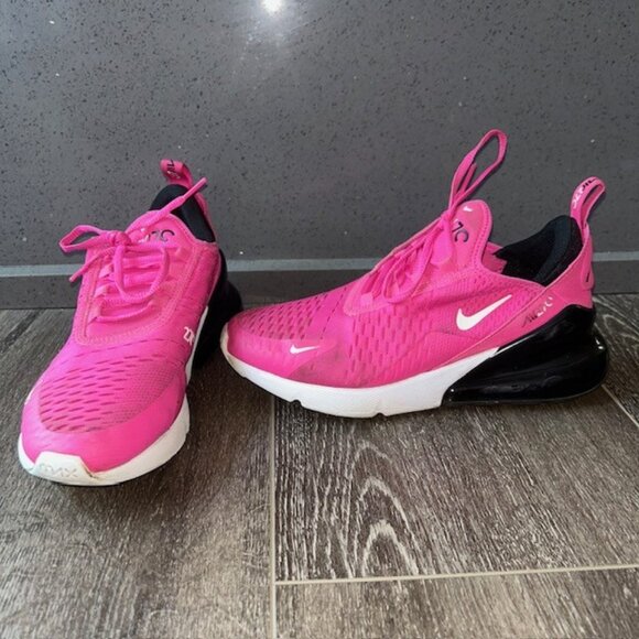 Nike Air Max 270 (Gs) Laser Fuchsia Pink-White Sz 5Y-Womens Sz